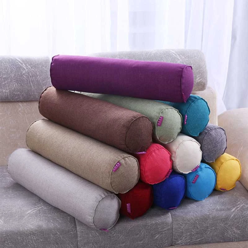 Amigo cojín largo almohada interior redondo cuerpo almohada maternidad cojín de lino de algodón reposacabezas almohadas cama silla asiento de cojín|Cojín| - AliExpress