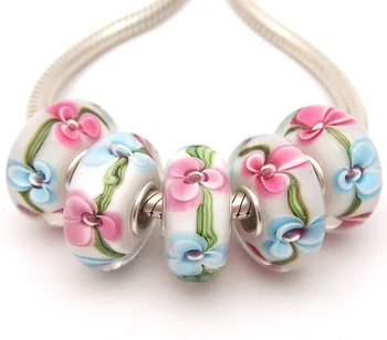 

JGWGT 890 5X 100% Authenticity S925 Sterling Silver Beads Murano Glass beads Fit European Charms Bracelet diy jewelry Lampwork