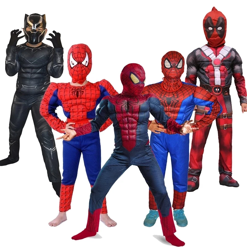 Children's Spider-Man Hulk Iron Man Captain America Superhero Costume Kids Halloween Avengers Cosplay Jumpsuit |