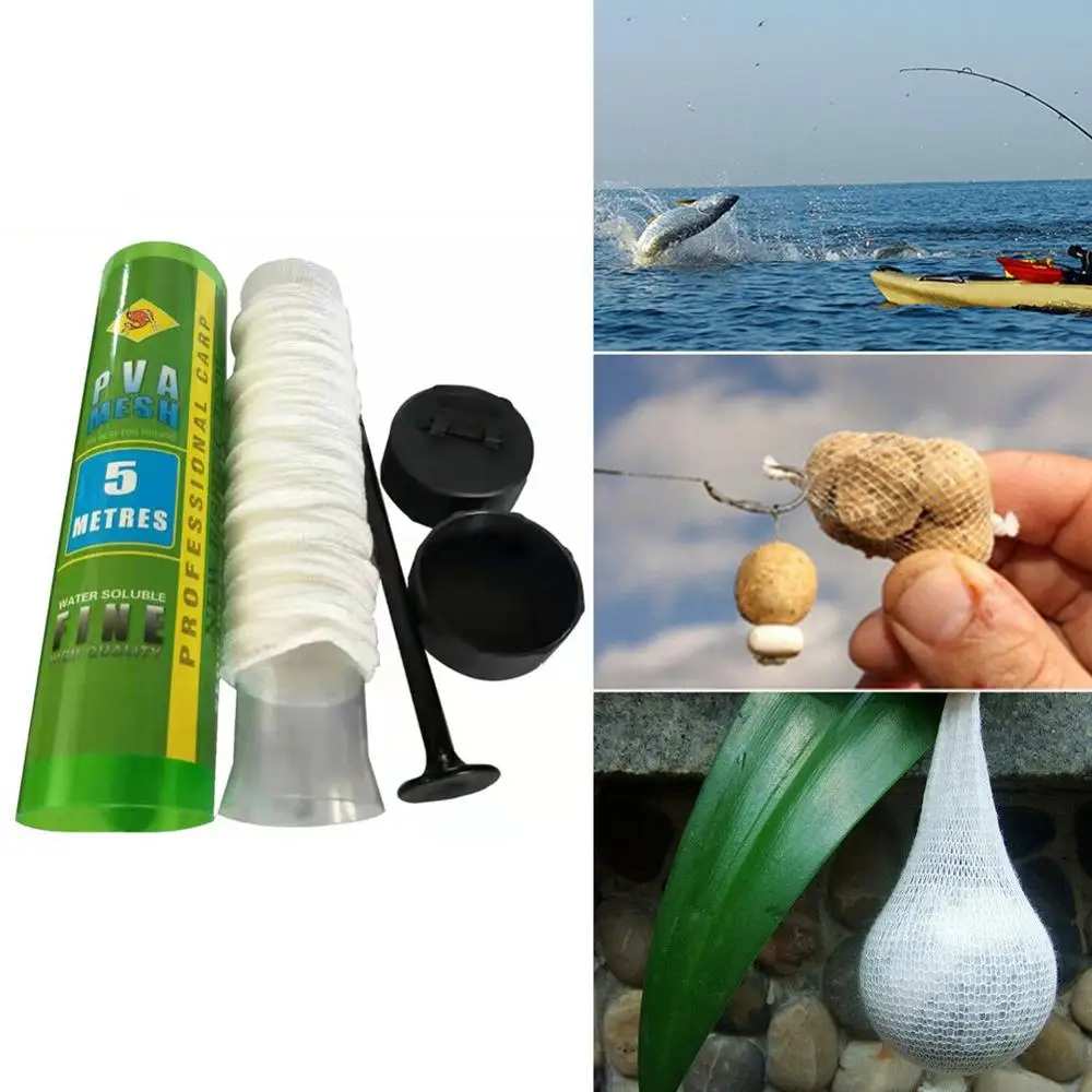 

PVA Water Soluble Fishing Nets Supplement Nest Fishing Network Net Bag Refill 37mm 25mm Net Bag PVA 5m