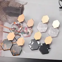 Массивные Черепаховые ацетатные акриловые серьги-капли из смолы, цветные серьги из металла, серьги геометрической формы, модные ювелирные изделия, новинка