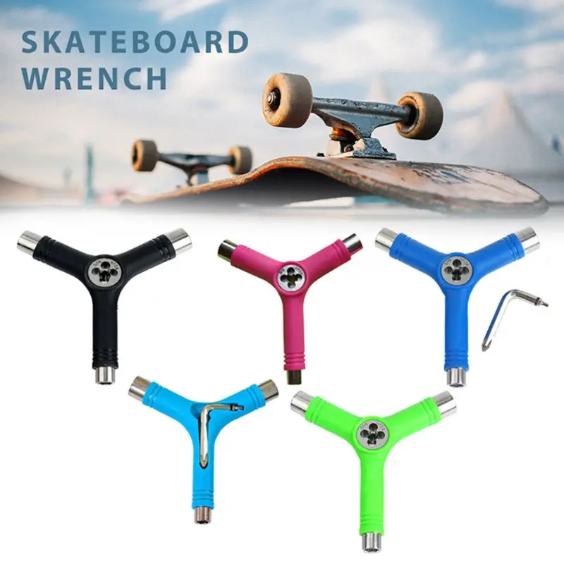 

Universal All-in-One Roller Skate Wrench Skateboard Repair Y Shape Tool Portable Multifunctional Accessory with L Wrench