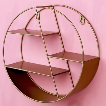 

Round Storage Rack Unit Holder Wall Mounted Organizer Decorative Home Display 1x