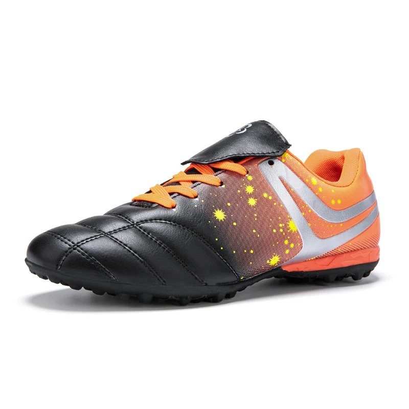 black orange ZHENZU Новые мужские и женские футбольные бутсы для использования в помещении дети Futsal бутсы обучение TF Футбол Сапоги Спортивные кроссовки chuteira futebol - Цвет: black orange