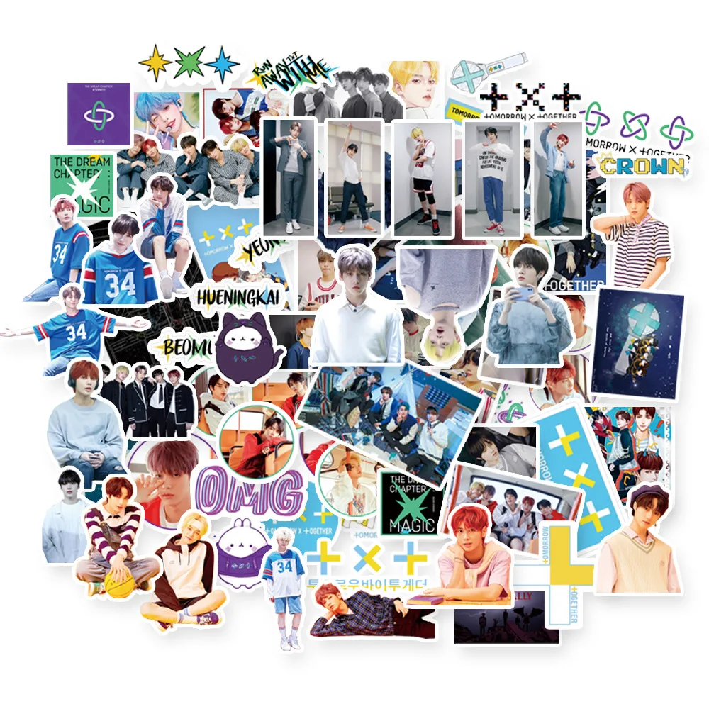 70pcs set kpop txt stickers hd photo character stickers k pop tomorrow x together new arrivals free shipping stickers aliexpress