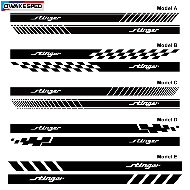 Both side door stickers for KIA Assassin Racing Styling Sport Striped Car Body Decorated Vinyl Decal Automatic Accessories (2)