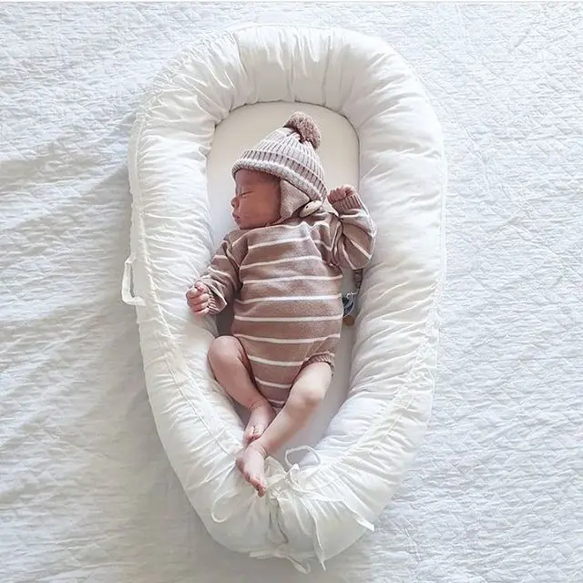 

90x50cm Portable Baby Crib/Cot Portable Baby Nest Bed Infant Cradle Baby Bed Bassinet Bumper Cotton Travel Bed Newborn Washable