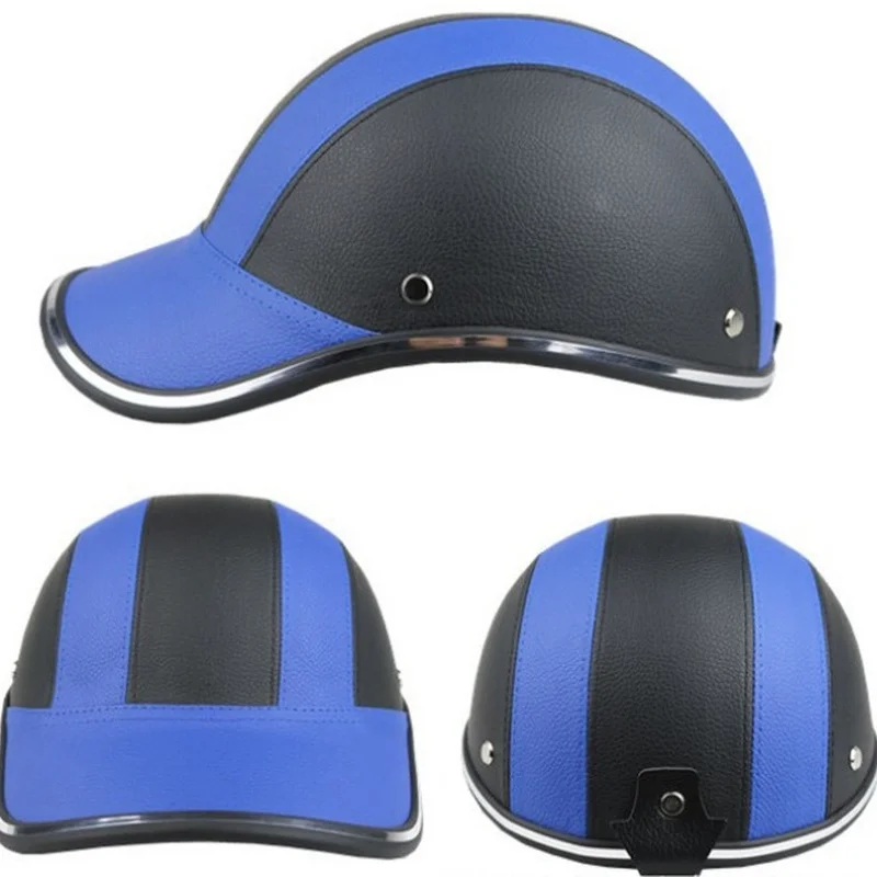 Leather Adjustable Safety Cap Cycling Riding Baseball Helmet Outdoor Sun Protection Electric Vehicle Bicycle Protective Helmet