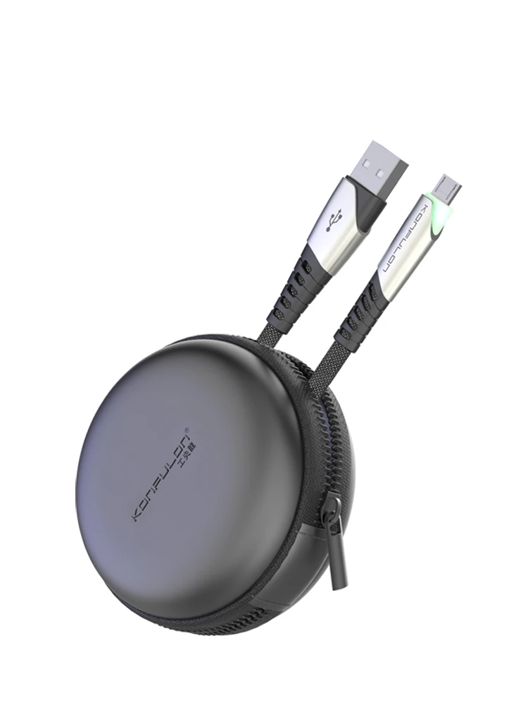 Micro USB кабель 2.4A быстрая Синхронизация данных зарядный кабель для Hua Wei samsung Xiaomi Android мобильный телефон usb зарядный шнур DC16 - Цвет: Black