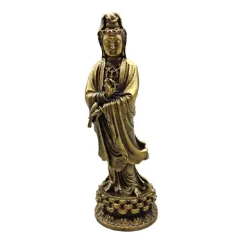 

LaoJunLu Copper Standing Pure Bottle Guanyin Height 15Cm Imitation antique bronze masterpiece collection of solitary Chinese