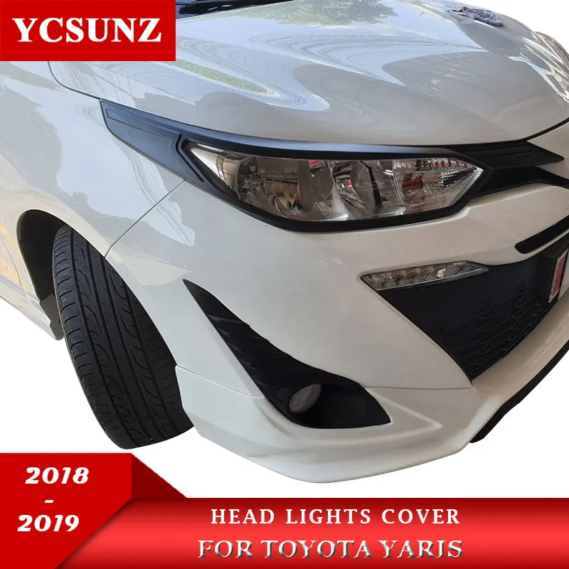 Cubierta de delanteros para Toyota Yaris Hatchback Sedan 2018 2019, accesorios, piezas de capó de lámpara para yaris Ycsunz -