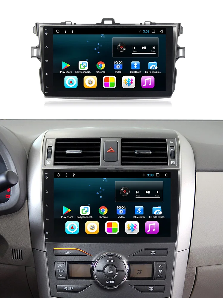 Автомобильный DVD Android система для Toyota Corolla 2008 9 дюймов мультимедийный плеер стерео bluetooth wifi gps навигация поддержка DVR DAB BT