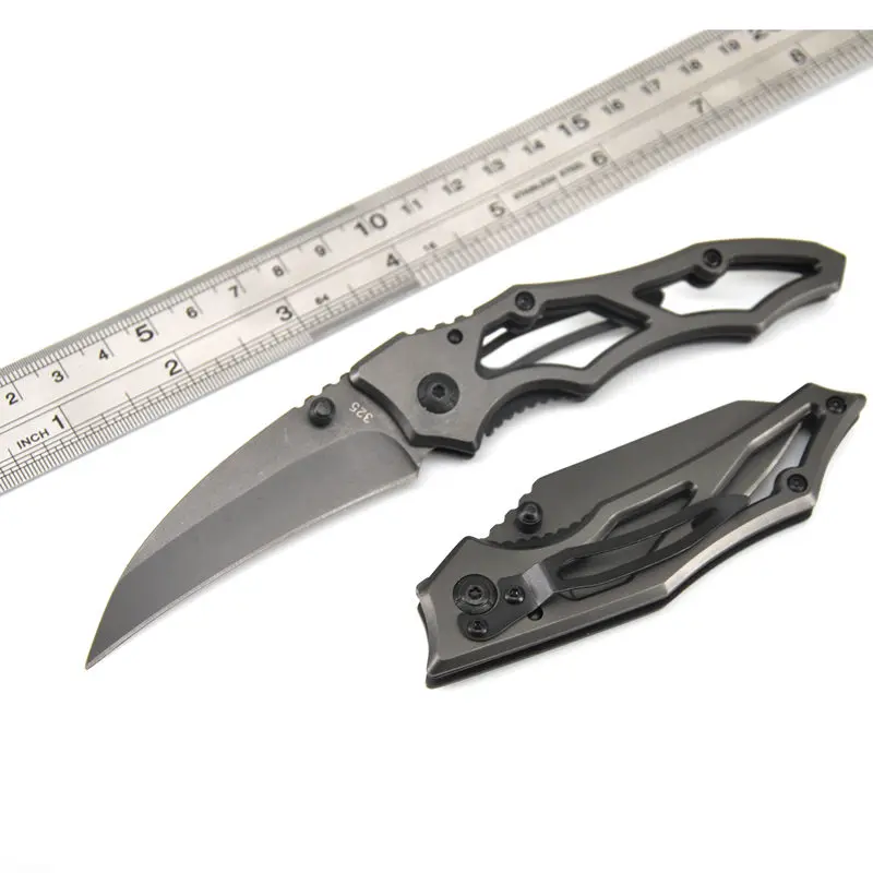 KSHIELD брелок, складной нож, ручные инструменты для отдыха на природе, выживания, охоты, карабин, мини карманные ножи, боевые Куто - Цвет: 324Jian