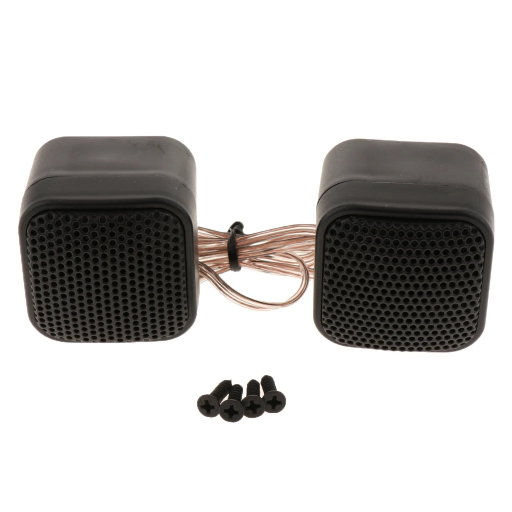2 Pack Car Silk Square Tweeters Car Audio Speakers Treble Stereo Audio Loudspeaker, 4ohms Low Impedance and Max. 500W Power
