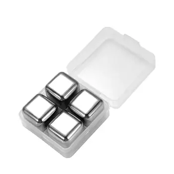 

4/6/8pcs Whiskey Stones Chiller Ice Stone Stainless Metal Beer Cooler Cubes Ice Champagne For Vodka Steel Bar Reusable Wort F8K9