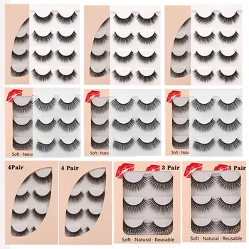 

AY 2020 New 3D Soft Mink Hair False Eyelashes Handmade For Women Long Lashes Nature Eye Makeup Tools Eye Lashes Outfit