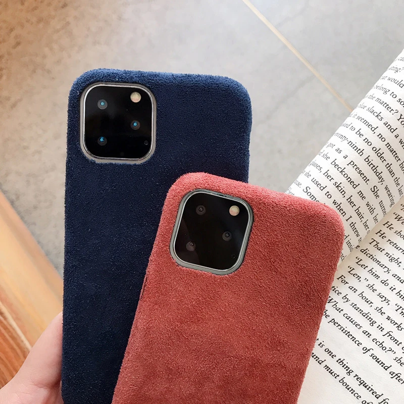 Теплый Гладкий замшевый мех мягкий чехол для телефона для iphone 11 11 Pro Max XR XS Max X 6 6S 7 8 Plus полная Защита задняя крышка Капа