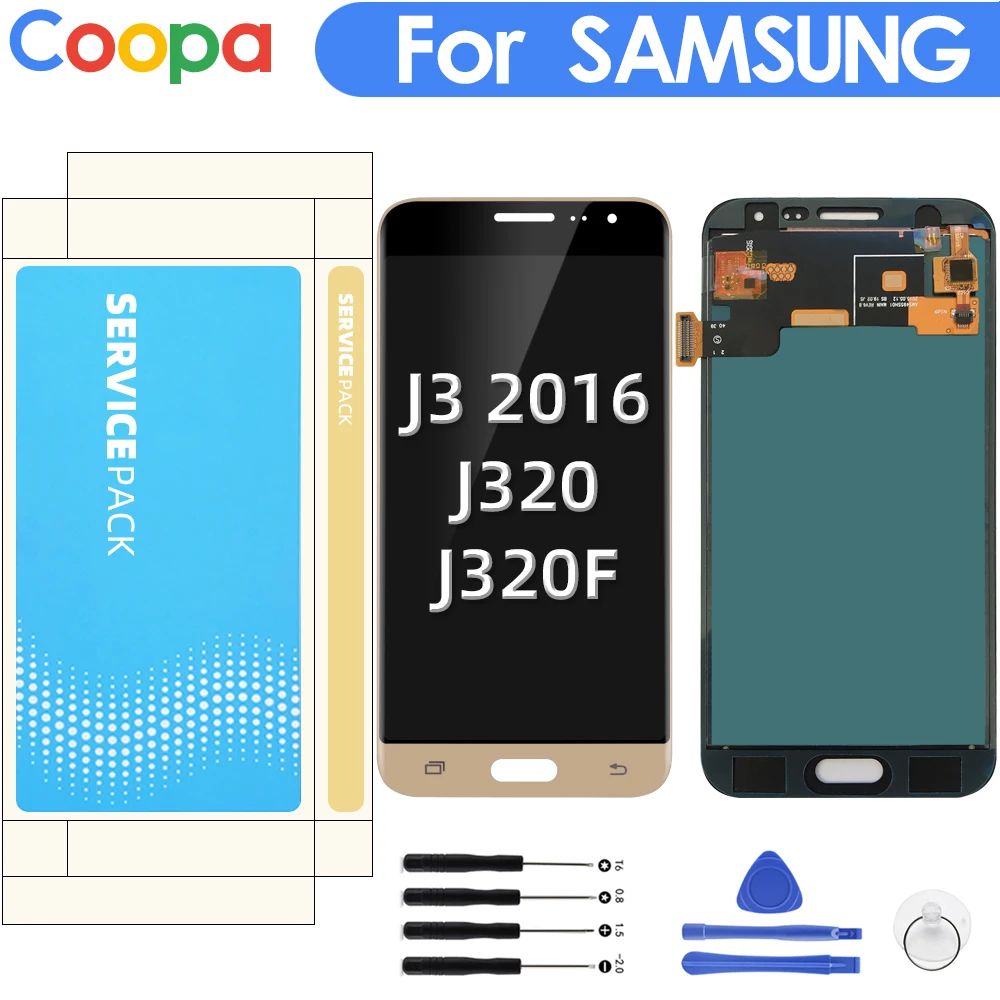 5," для samsung Galaxy J3 J320 J320F J320H ЖК-дисплей кодирующий преобразователь сенсорного экрана в сборе Замена с регулировкой яркости