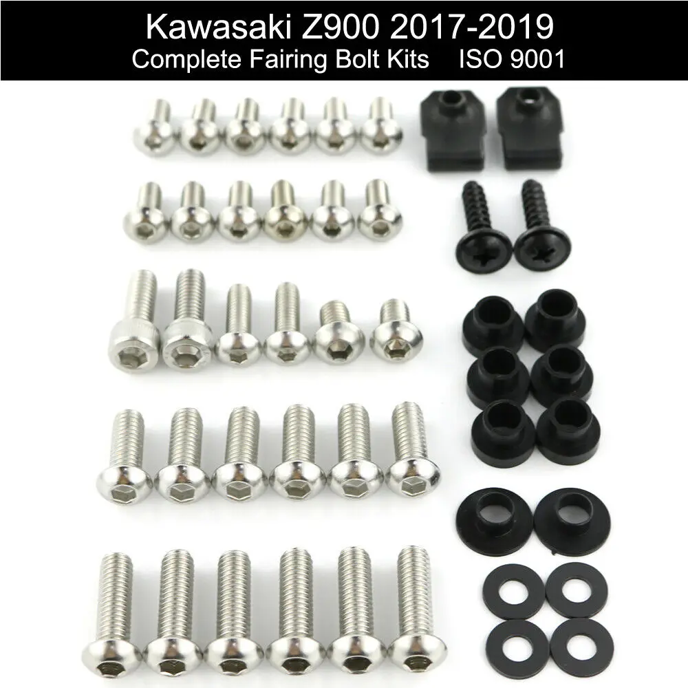 

For Kawasaki Z900 2017-2019 Complete Cowling Full Fairing Bolts Kit Clips Speed Nuts Clips Stainless Steel Z900 2017 2018 2019