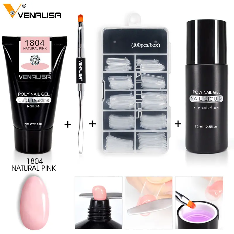  Professional Venalisa Nail Art French Nail Constraction Builder Jelly PolyGel Brush Acrylic Slip so