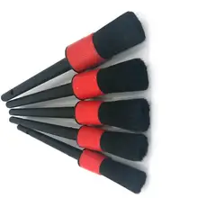 Инструмент для чистки автомобиля, 5 шт., натуральные волосы кабана, автомобильные детализаторы, набор кистей для салона автомобиля, обода приборной панели, колеса, вентиляционное отверстие, отделка