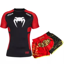 T shirtMMA Трусы трикотажные спортивные шорты с коротким рукавом с принтом боксерские ММА шорты мужские шорты кикбоксинг, муай-тай боксео grappling thai