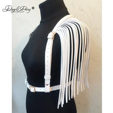 DAVYDAISY пикантные хип-хоп панк кожа кисточки рейв для ночного клуба майки ремень бандаж, портупея укороченный Топ сексуальное нижнее белье, костюмы, TA518