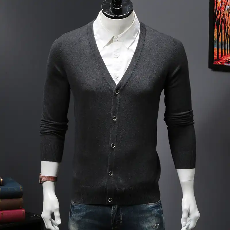 thin black cardigan sweater