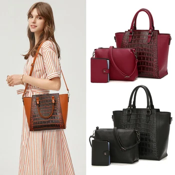 

Luxury Women Bags Stones Pu Leather Women Handbags 3pcs/Set Shoulder Bags For Women 2020 Designer Composite Bag Crossbody