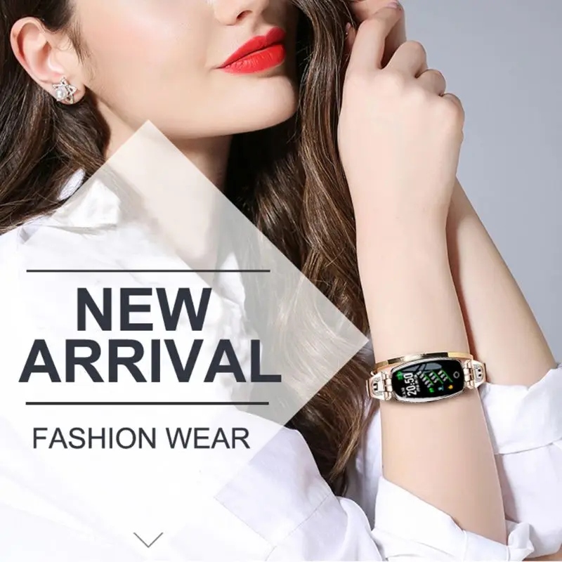 H8 Waterproof Smart Bracelet Women Sports Heart Rate Blood Pressure Monitor Watch Fitness for iOS and Android Systems