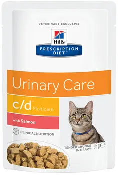 

HILL'S HILL'S PRESCRIPTION DIET MULTICARE C / D SALMON adult cats in urolithiasis with salmon in the sauce 85 grams