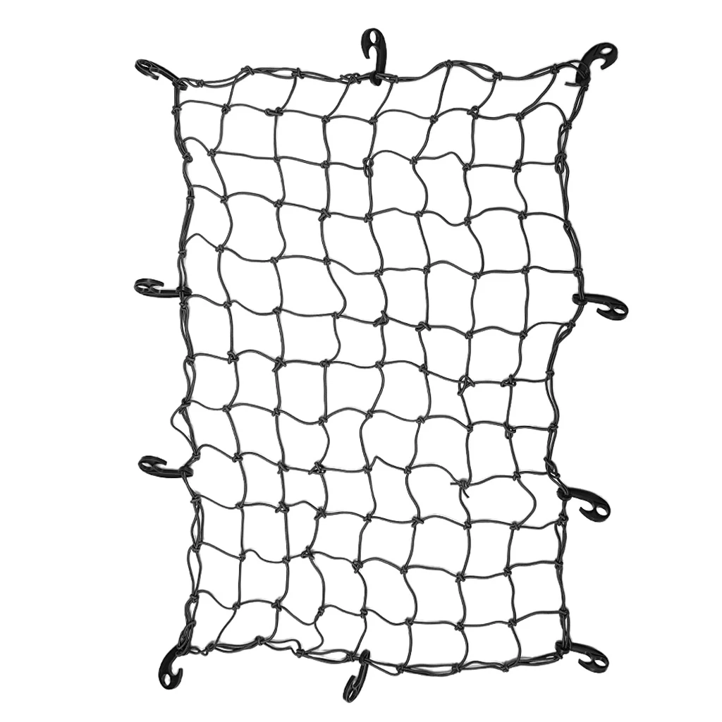 Elastic Car Trailer Roof Rack Boot Luggage Bungee Cord Cargo Net with 10 Hooks