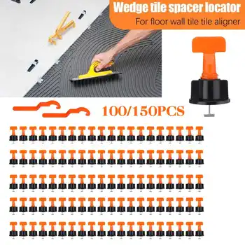 

150pcs Tile Leveling System Toolkit Level Wedges Alignment Spacers for Leveler Locator Spacers Plier Flat Ceramic Floor