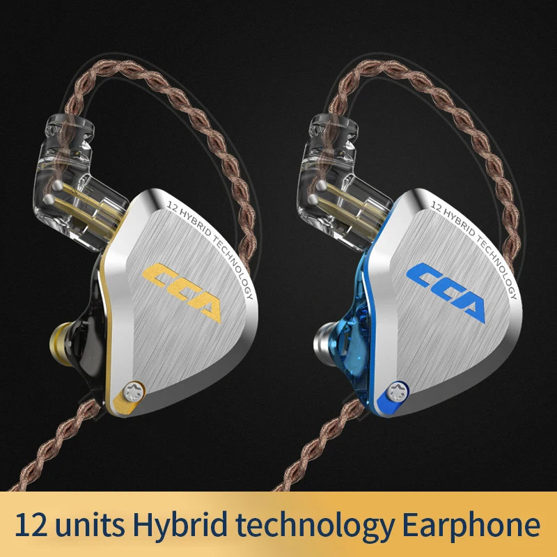 CCA C12 Metal Headset 5BA+1DD Hybrid 12Units HIFI Bass Earbuds Noise Cancelling Earphones In Ear Monitor Earphones  KZ ZSX ZAX 3