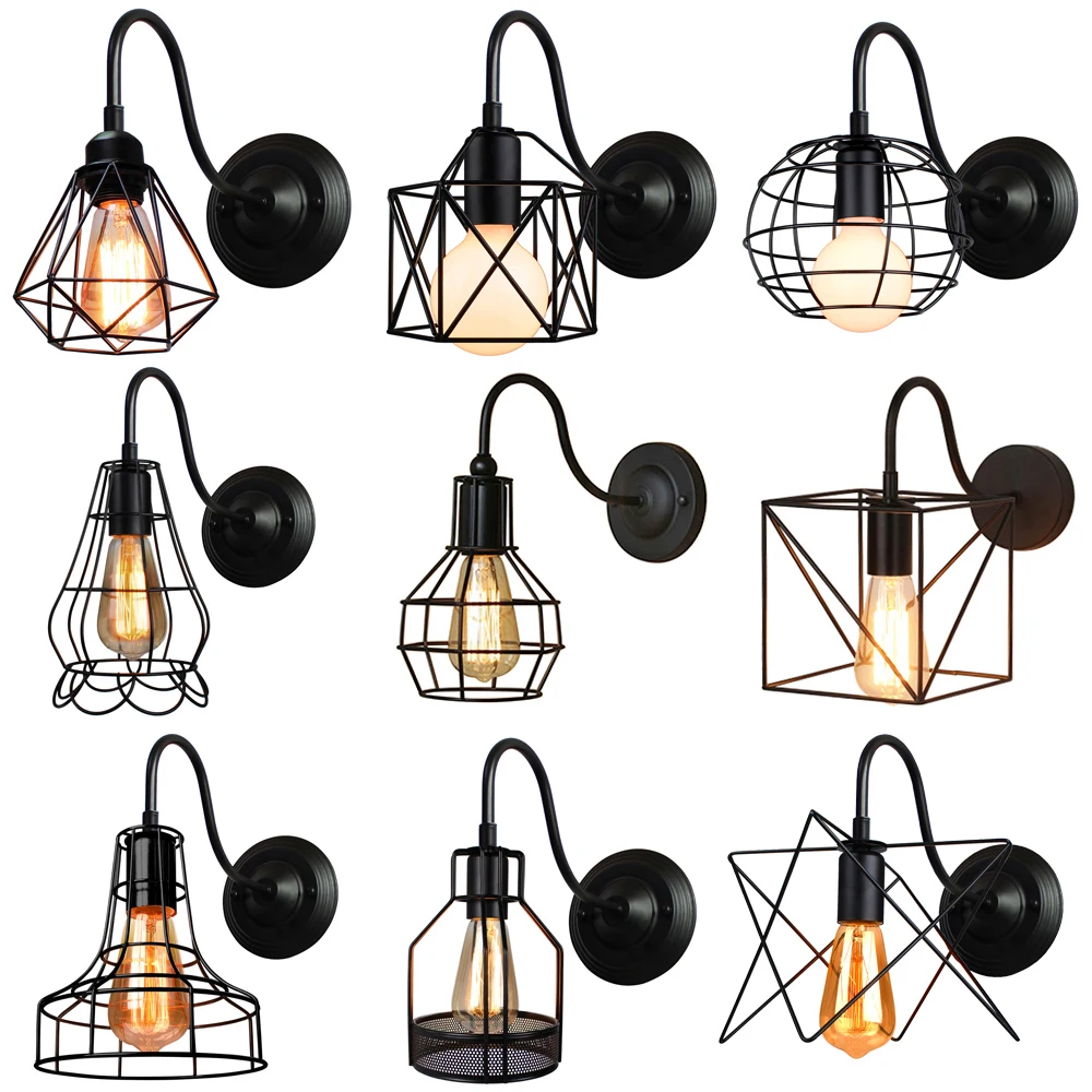 E27 Vintage Industrial Retro Wall Lights Fittings Indoor Sconce iron Metal Lamp 