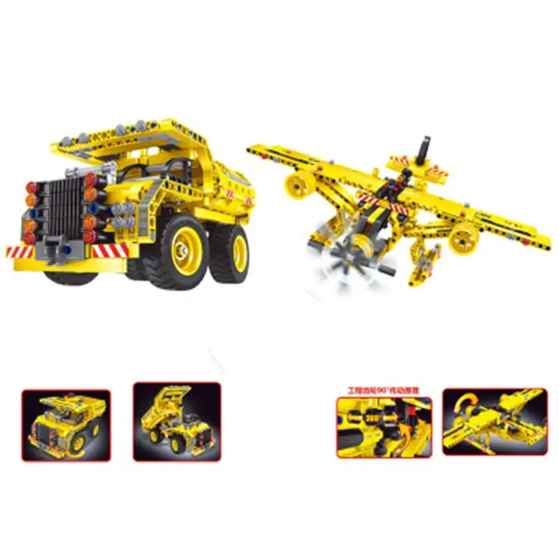 

High Quality New 2 in 1 3D DIY Railway Car Assembled Blocks Toy Engineering Vehicle Models Set