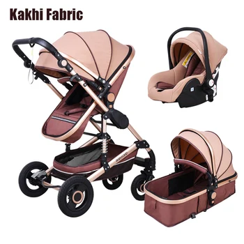 

High landscape baby stroller newborn fashion 3 in 1 Luxury carriage Two-way lightweight folding stroller baby with car seat
