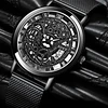 Mens Fashion Hollow Watches Men Business Watch Male Stainless Steel Mesh Belt Skeleton Quartz Wrist Watch relogio masculino 6