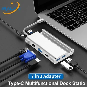 

3 Port USB 3.0 Data Hub USB Type-C Hub USB 3.1 VGA/RJ45 HDMI PD Hub As Phone Stand To Multiport Adapter Accessories For Macbook