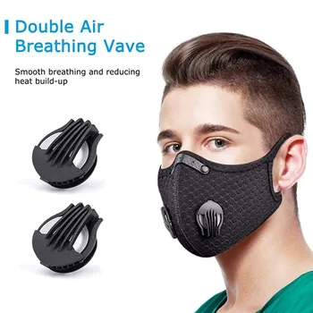 

Face Mask With One Mondmasker Two Valves And Two Filter Gaskets The Face Mask Facial Mask Face Shield Mondmasker Mouth Muffle