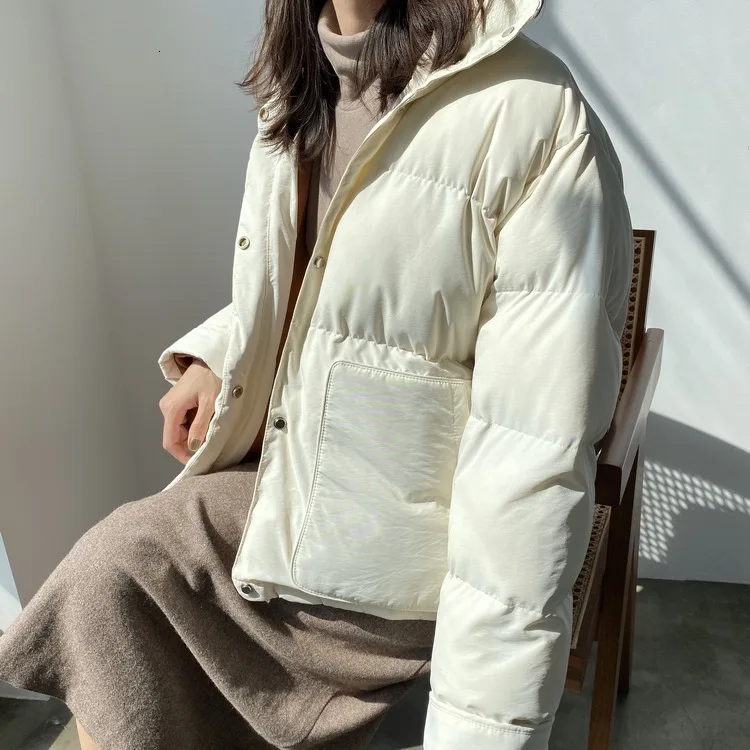 Mooirue Autumn Winter Parka Korean Coat Woman Thickening Long Cotton-padded Loose Solid Color Overcoat