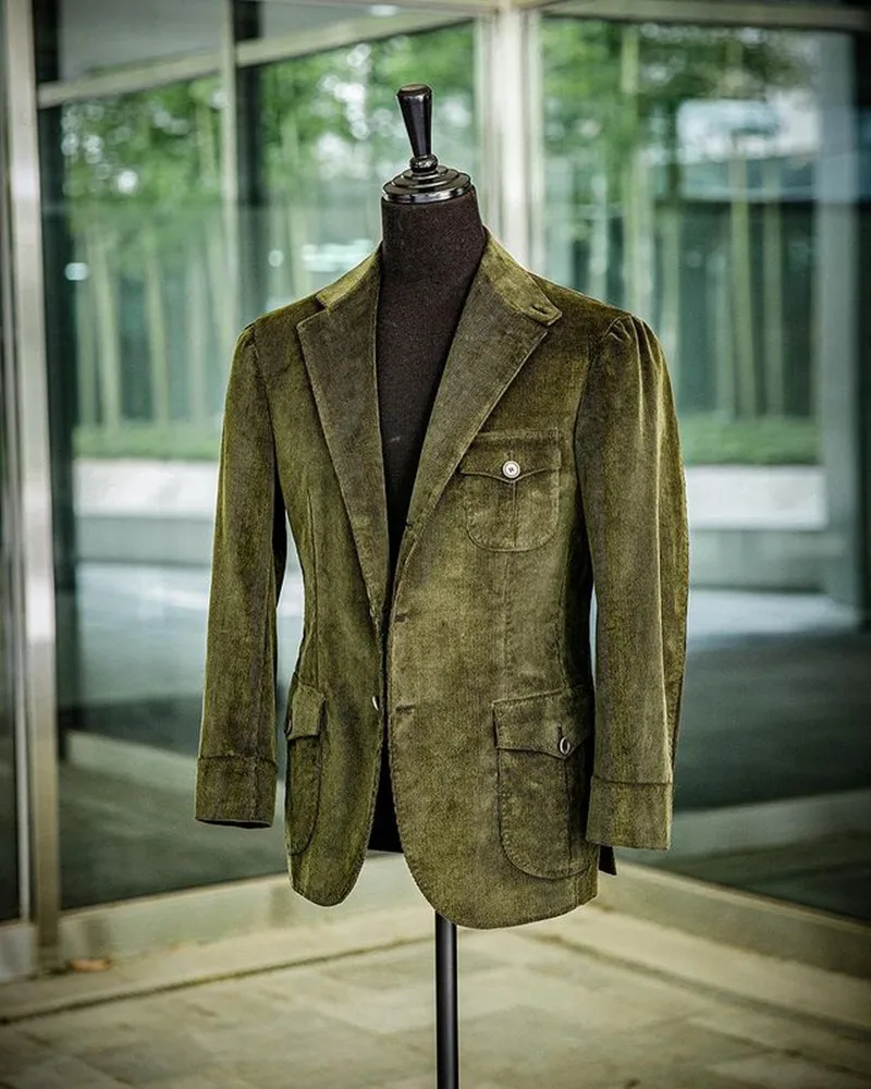 

Зимние мужские вельветовые костюм топ и клетчатые Сингаль грудью Ретро Смарт Cacual 2021 модные свадебные вечерние Зубчатый куртка с длинными рукавами