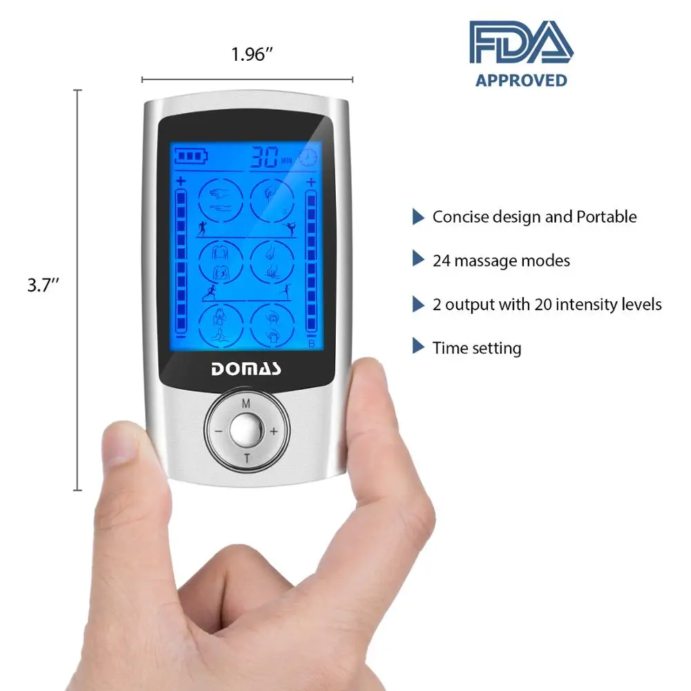  Dual Channel TENS Unit 24 Modes Muscle Stimulator for Pain Relief Therapy Portable Electronic Pulse