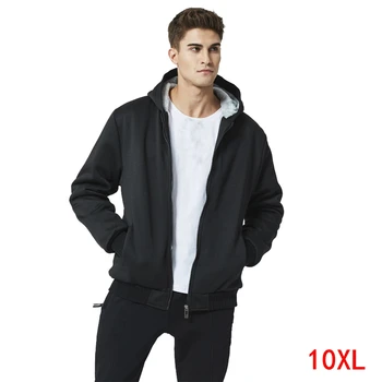 

Men's hooded sweatshirt plus size big 7XL 8XL 9XL 10XL bust 149 long-sleeved fleece zipper autumn and winter loose color jacket