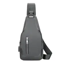 Мужская оксфордская сумка на плечо, модная нейтральная многоцветная Практичная поясная сумка через плечо, USB сумка