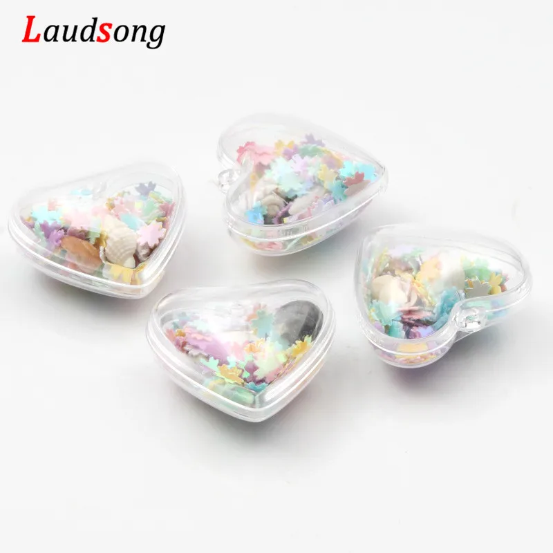 

5pcs Glitter Love Heart Flower Shell Charms Pendants For DIY Bracelets Necklace Earring key chain Jewelry Making Creative Gift
