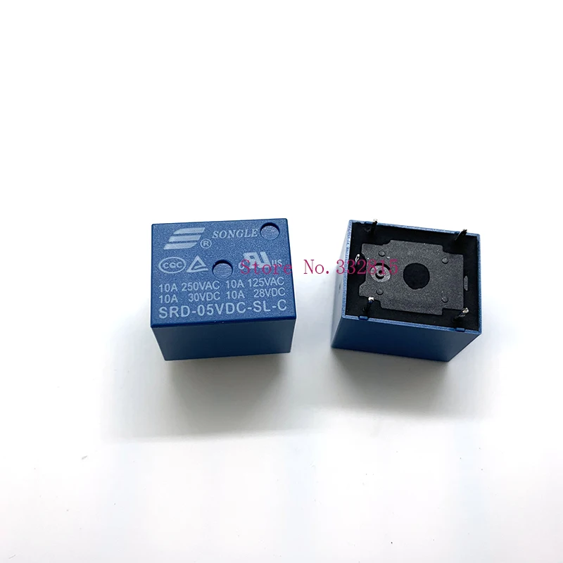 100 шт. Мощность реле SRD-05VDC-SL-C SRD-05VDC T73 5V 10A DIP-5PIN SONGLE