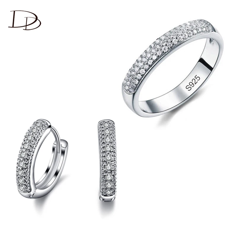 

white gold plated zircon jewelry sets for women engagement jewellery for bride shine crystal ring earrings necklace sets ASM016