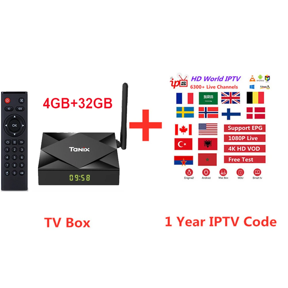 Tanix TX6S Android 10,0 tv Box Allwinner H616 4 Гб 64 ГБ 1 год Франция Португалия Бельгия Нидерланды Бельгия Италия IP tv подписка - Цвет: 4GB 32GB 1year IPTV