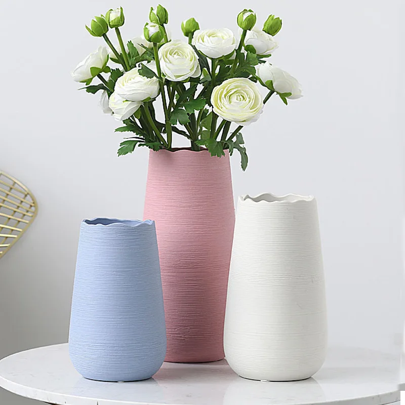

Modern Minimalist Vase Ceramic Decorations Living Room Flower Arrangement Creative Home Soft Loading Crafts Brushed Vase